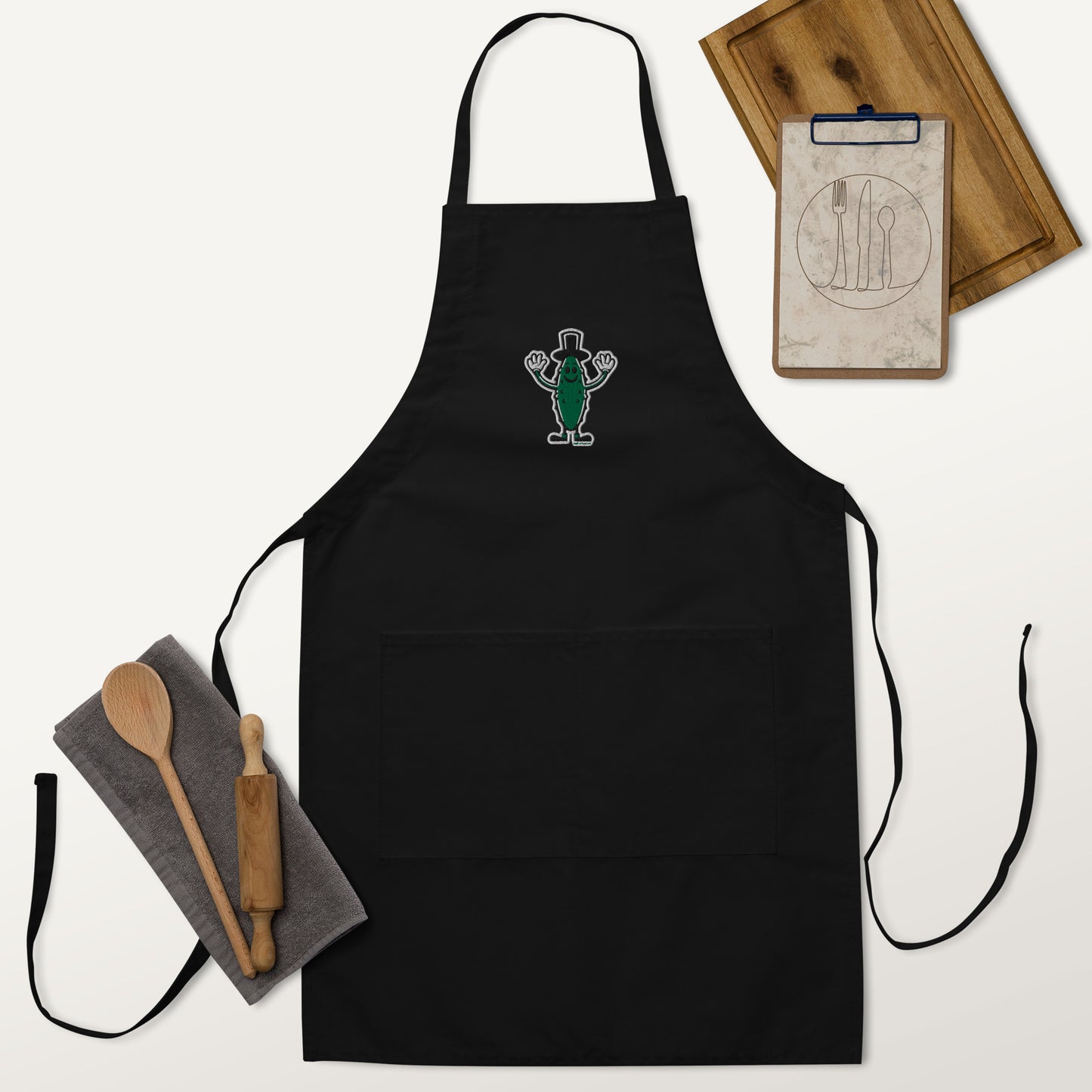 Tomball Pickle Man Embroidered Apron