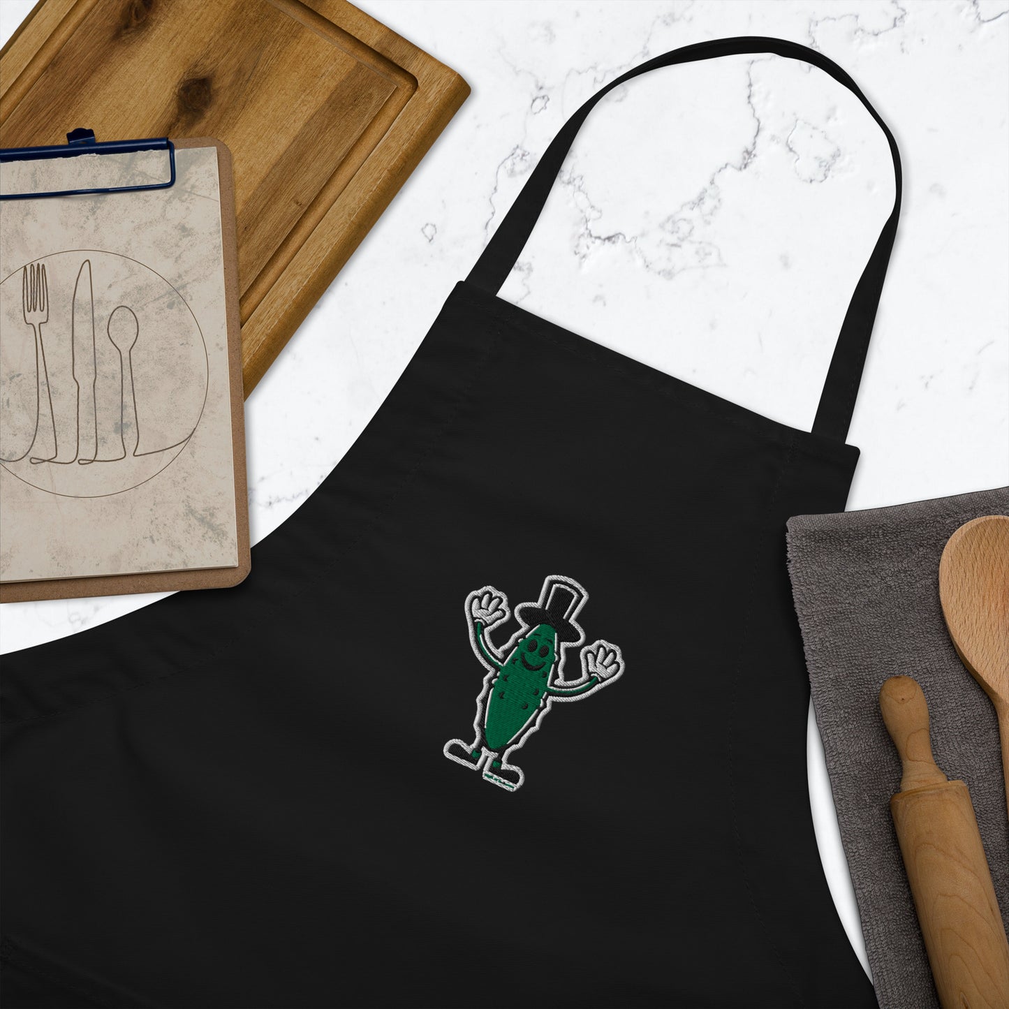 Tomball Pickle Man Embroidered Apron