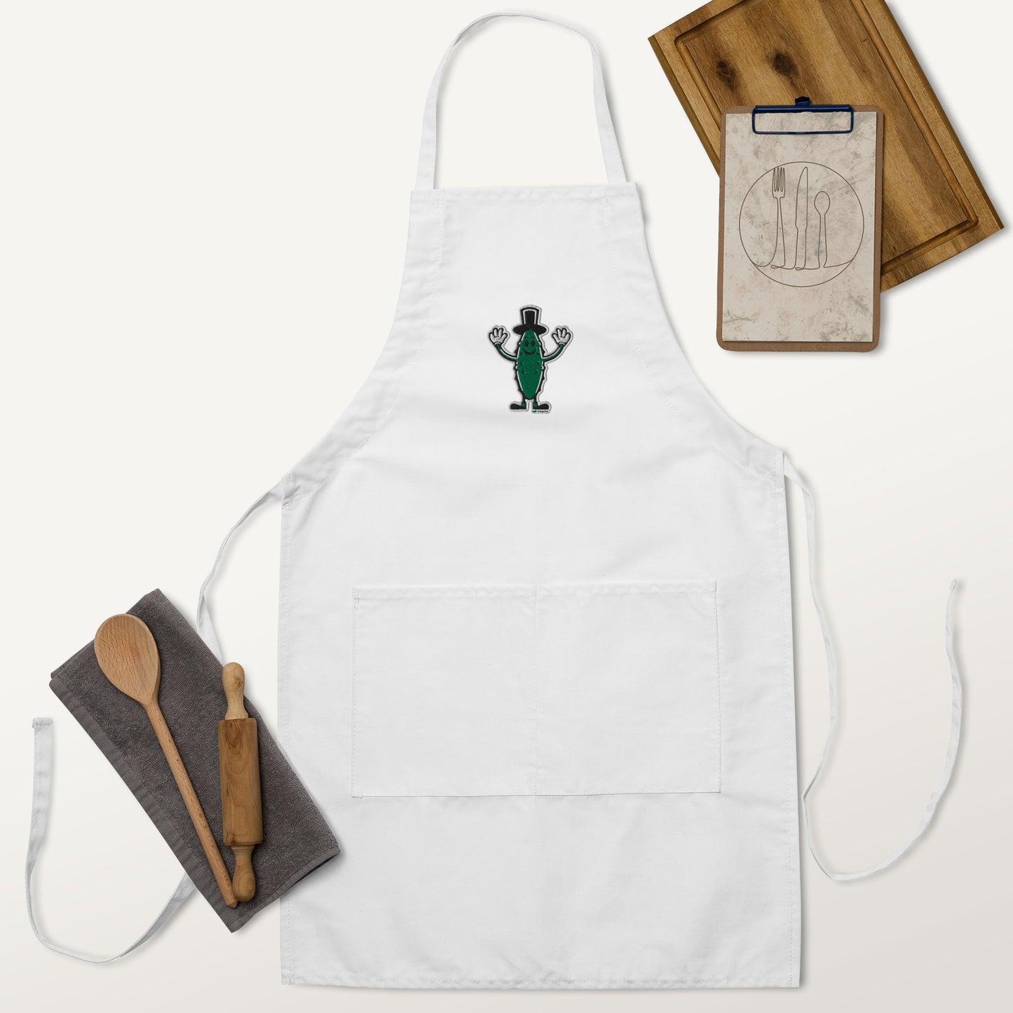 Tomball Pickle Man Embroidered Apron