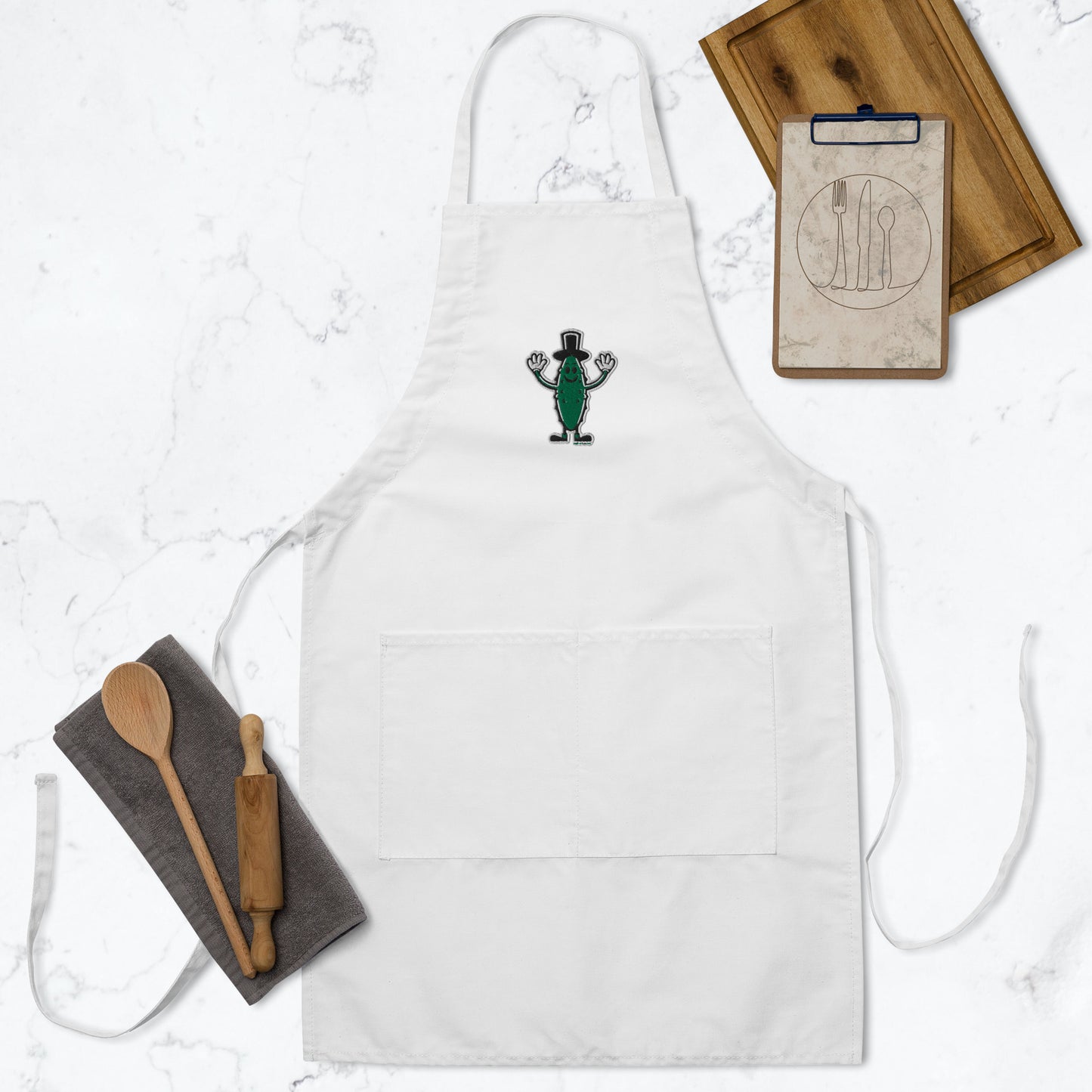 Tomball Pickle Man Embroidered Apron