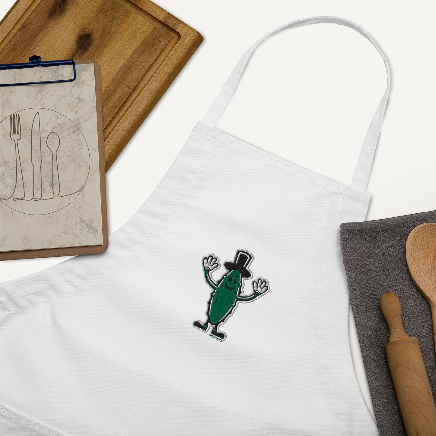 Tomball Pickle Man Embroidered Apron